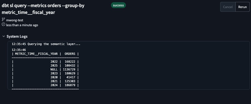 Validate the custom calendar metrics and time spine output in the Studio IDE