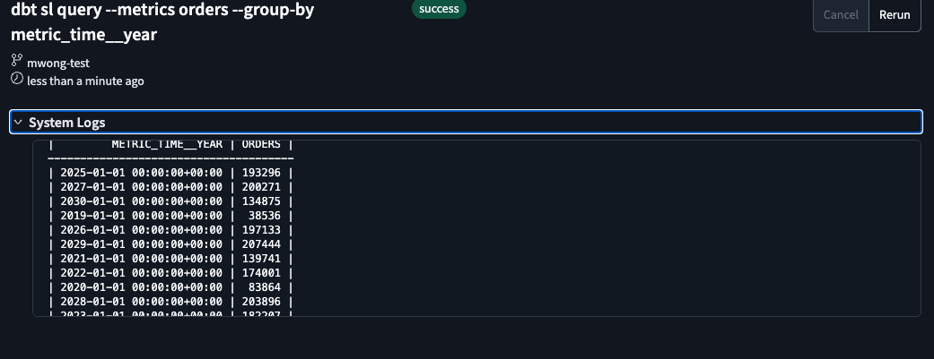 Validate the metrics and time spine output in the Studio IDE