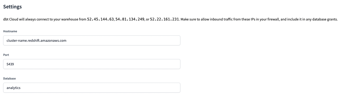 dbt - Redshift Cluster Settings